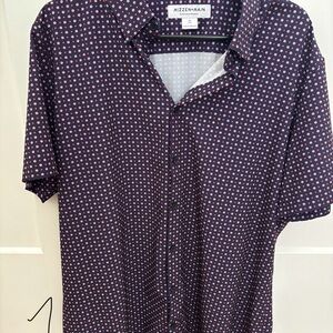 Mizzen+Main Men's Navy Patterned Shirt